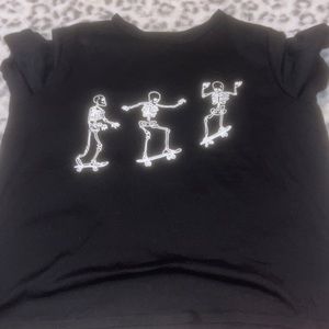 black skeleton shein  T-shirt